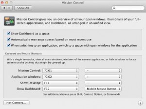 OS X Lion Hot Corner